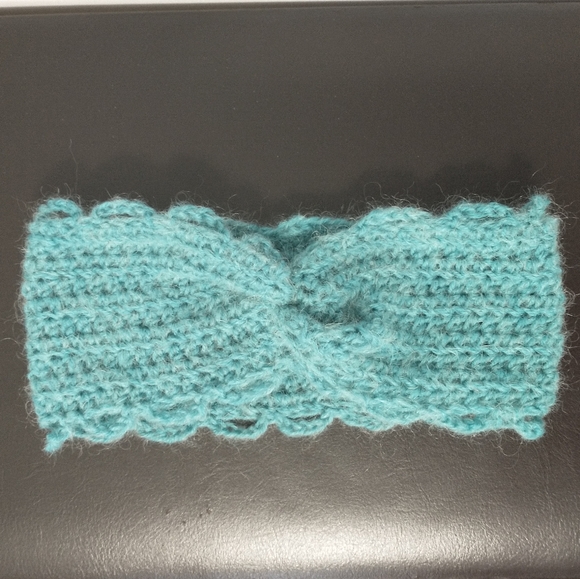 Turquoise Extra Detail Twist Headband/Earwarmer - Picture 3 of 8
